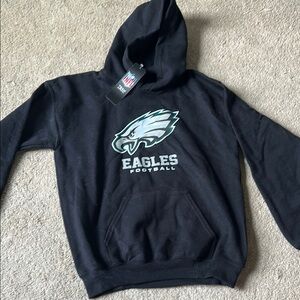 NFL Eagles Black Hoodie with Logo